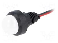 Indicator: LED; prominent; white; 220VDC; Ø13mm; IP40; cables; 300mm POLAM-ELTA