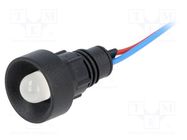 Indicator: LED; recessed; white; 12VDC; 12VAC; Ø13mm; IP40; plastic POLAM-ELTA
