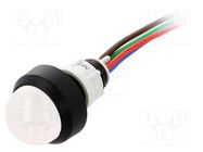 Indicator: LED; prominent; red/green/blue; 24VDC; 24VAC; Ø13mm POLAM-ELTA