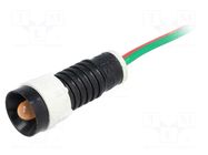 Indicator: LED; recessed; orange; 24VDC; 24VAC; Ø11mm; IP40; cables POLAM-ELTA