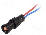 Indicator: LED; recessed; orange; 12VDC; 12VAC; Ø11mm; IP40; cables POLAM-ELTA