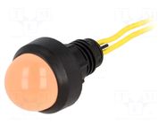 Indicator: LED; prominent; orange; 230VAC; Ø13mm; IP40; cables POLAM-ELTA