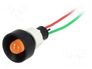 Indicator: LED; recessed; orange; 24VDC; 24VAC; Ø13mm; IP40; cables POLAM-ELTA