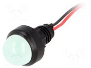 Indicator: LED; prominent; green; 220VDC; Ø13mm; IP40; cables; 300mm POLAM-ELTA