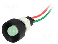 Indicator: LED; recessed; green; 24VDC; 24VAC; Ø13mm; IP40; cables POLAM-ELTA