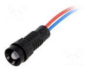 Indicator: LED; recessed; blue; 12VDC; 12VAC; Ø11mm; IP40; cables POLAM-ELTA