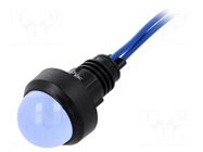 Indicator: LED; prominent; blue; 230VAC; Ø13mm; IP40; cables; 300mm POLAM-ELTA