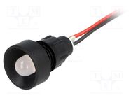 Indicator: LED; recessed; blue; 220VDC; Ø13mm; IP40; leads 300mm POLAM-ELTA