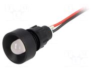 Indicator: LED; recessed; blue; 220VDC; Ø13mm; IP40; cables; 300mm POLAM-ELTA