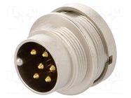 Connector: M16; socket; male; PIN: 6; 5A; 250V; soldering; IP68 LUMBERG