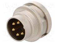 Connector: M16; socket; male; PIN: 5; 5A; 250V; soldering; straight LUMBERG