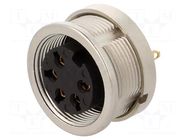Connector: M16; socket; female; PIN: 5; 5A; 250V; soldering; IP68 LUMBERG