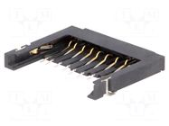 Connector: for cards; SD; without ejector; SMT; gold-plated; 500mA ATTEND