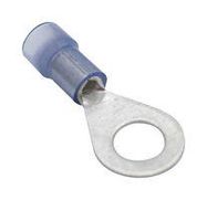 TERMINAL, RING TONGUE, 1/4", BLUE, 14AWG