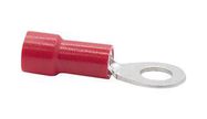 TERMINAL, RING TONGUE, #8, RED, 18AWG