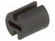 Spacer sleeve; LED; Øout: 4.5mm; ØLED: 3mm; L: 5mm; black; UL94V-2 FIX&FASTEN