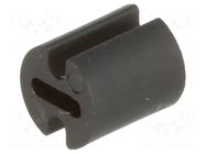 Spacer sleeve; LED; Øout: 4.5mm; ØLED: 3mm; L: 5mm; black; UL94V-2 FIX&FASTEN