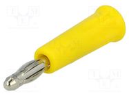 Plug; 4mm banana; 24A; 30VAC; 60VDC; yellow; non-insulated ELECTRO-PJP