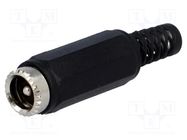 Plug; DC supply; male; 5.5/2.1mm; 5.5mm; 2.1mm; for cable; Ø: 4.5mm NINIGI