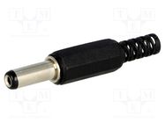 Plug; DC supply; female; 5.5/2.1mm; 5.5mm; 2.1mm; for cable; 14mm 