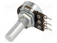 Potentiometer: shaft; single turn; 10kΩ; 100mW; ±20%; on panel,PCB TELPOD