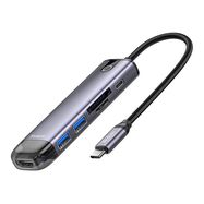 Mcdodo HU-7740 6w1 USB-C Hub (USB-C, HDMI, USB3.0*2, SD, TF), Mcdodo
