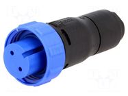 Connector: circular; plug; female; PIN: 2; 250V; w/o contacts; IP68 BULGIN