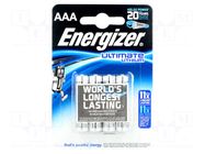 Battery: lithium; AAA; 1.5V; 1200mAh; non-rechargeable; 4pcs. ENERGIZER