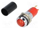 Indicator: LED; recessed; red; 230VAC; Ø14.2mm; IP67; metal SIGNAL-CONSTRUCT