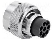 Connector: circular; plug; for cable; PIN: 8; male; w/o contacts AMPHENOL