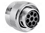 Connector: circular; plug; for cable; PIN: 8; female; w/o contacts AMPHENOL