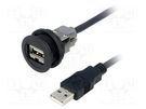USB socket; 22mm; har-port; -25÷70°C; Ø22.3mm; IP20; black HARTING