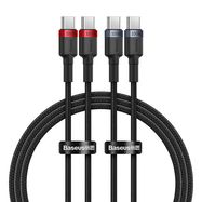 Cable Baseus Cafule USB-C to USB-C 100W,1m, 2psc (Red Black, Grey Black), Baseus