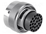 Connector: circular; plug; for cable; PIN: 26; male; w/o contacts AMPHENOL