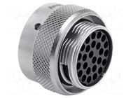 Connector: circular; plug; for cable; PIN: 26; female; w/o contacts AMPHENOL