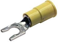 TERMINAL, LOCKING FORK, #10, CRIMP, YELLOW