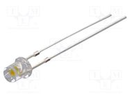 LED; 3mm; white warm; 750÷1120mcd; 140°; Front: flat; 2.9÷3.6V OPTOSUPPLY