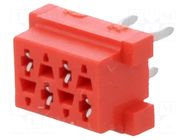 Connector: Micro-MaTch; socket; female; PIN: 4; straight; THT; 2x2 TE Connectivity