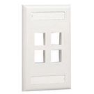 VERTICAL FACEPLATE, 4 MODULE, WHITE