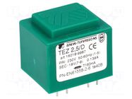 Transformer: encapsulated; 2.5VA; 230VAC; 18V; 138.8mA; PCB; IP00 BREVE TUFVASSONS