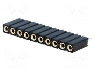Connector: pin strips; socket; female; PIN: 10; straight; THT; 1x10 CONNFLY