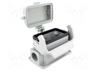 Enclosure for connectors: HDC; size 10B; Han® B; IP65; with latch HARTING