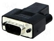 D-Sub; PIN: 9; plug; male; for cable; UNC 4-40; black; HDP-20 TE Connectivity