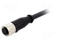 Connector: M12; plug; female; PIN: 12; straight; cables; 5m HARTING