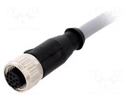 Connector: M12; plug; female; PIN: 12; straight; cables; 5m HARTING