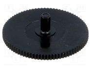 Knob; thumbwheel; black; Ø21mm; for mounting potentiometers ACP