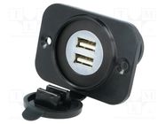 USB power supply; USB A socket x2; Sup.volt: 12÷24VDC; 5V/2.1A SCI