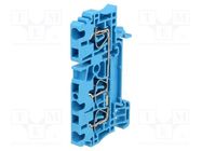 Splice terminal: rail; 2.5mm2; ways: 1; terminals: 3; blue; wemid WEIDMÜLLER