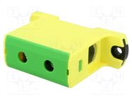 Splice terminal: rail; 6÷95mm2; ways: 1; terminals: 2; yellow-green OUNEVA