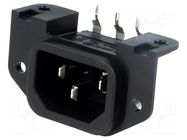 Connector: AC supply; socket; male; 10A; 250VAC; C14 (E); GSP1 SCHURTER